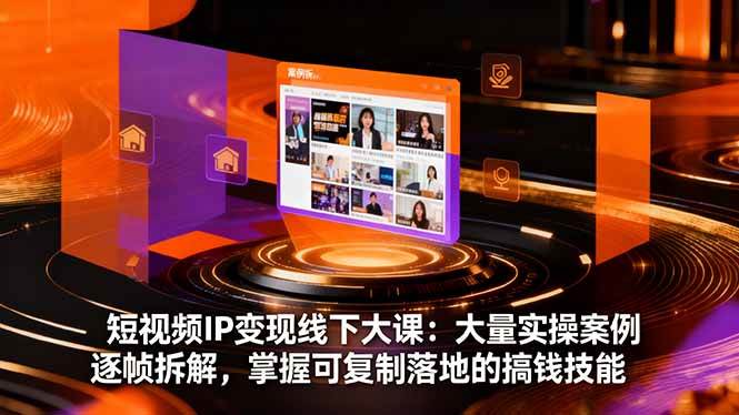 短视频IP变现线下大课：大量实操案例逐帧拆解，掌握可复制落地的搞钱技能-宇文网创