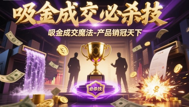 吸金成交必杀技，吸金成交魔法-产品销冠天下-宇文网创