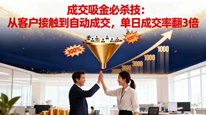 吸金成交营销必杀技：从客户接触到自动成交，单日成交率翻3倍-宇文网创