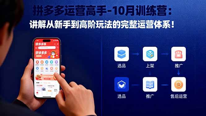 拼多多运营高手-10月训练营：讲解从新手到高阶玩法的完整运营体系！-宇文网创