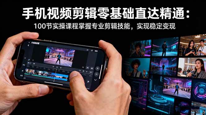 手机视频剪辑零基础直达精通：100节实操课程掌握专业剪辑技能，实现稳…-宇文网创