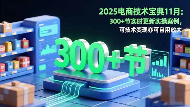 2025电商技术宝典11月：200+节实时更新实操案例，可技术变现亦可自用放大-宇文网创