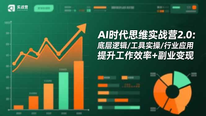 AI时代思维实战营2.0：底层逻辑/工具实操/行业应用 提升工作效率+副业变现-宇文网创