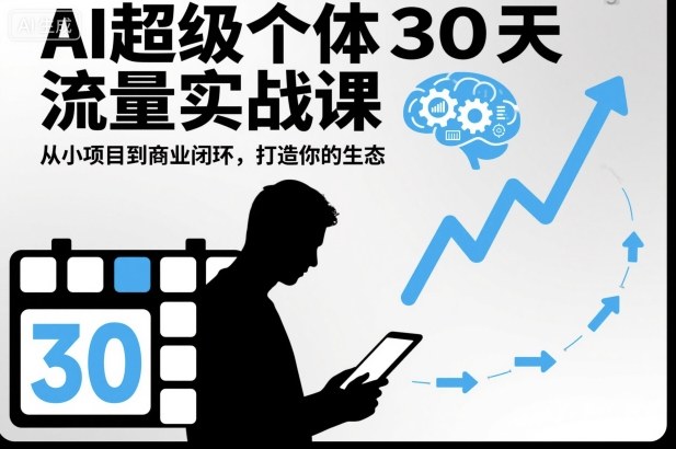 AI超级个体30天流量实战课，从小项目到商业闭环，打造你的生态-宇文网创