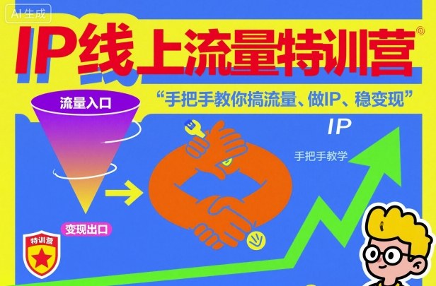 IP线上流量特训营，手把手教你搞流量、做IP、稳变现-宇文网创