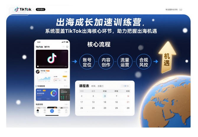 出海成长加速训练营，系统覆盖TikTok出海核心环节，助力把握出海机遇（更新）-宇文网创