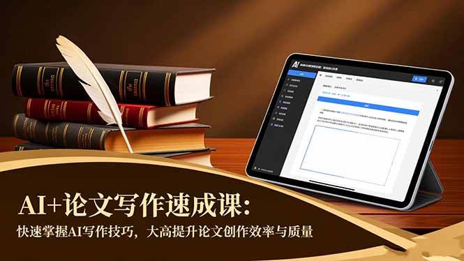 AI+论文写作速成课：快速掌握AI写作技巧，大幅提升论文创作效率与质量-宇文网创