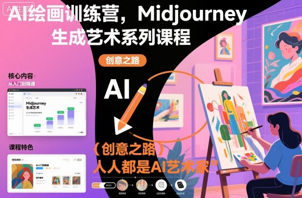 AI绘画训练营，Midjourney生成艺术系列课程，人人都是AI艺术家-宇文网创