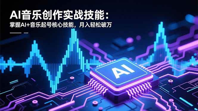 AI音乐创作实战技能：掌握AI+音乐起号核心技能，月入轻松破万-宇文网创