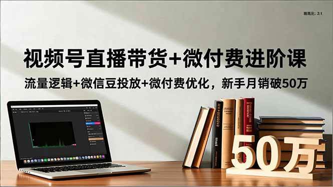 视频号直播带货+微付费进阶课：流量逻辑+微信豆投放+微付费优化，新手月销破50万-宇文网创