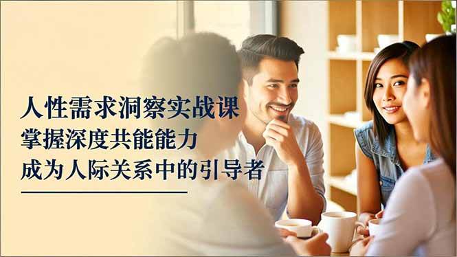 人性需求洞察实战课，掌握深度共感能力，成为人际关系中的引导者-宇文网创
