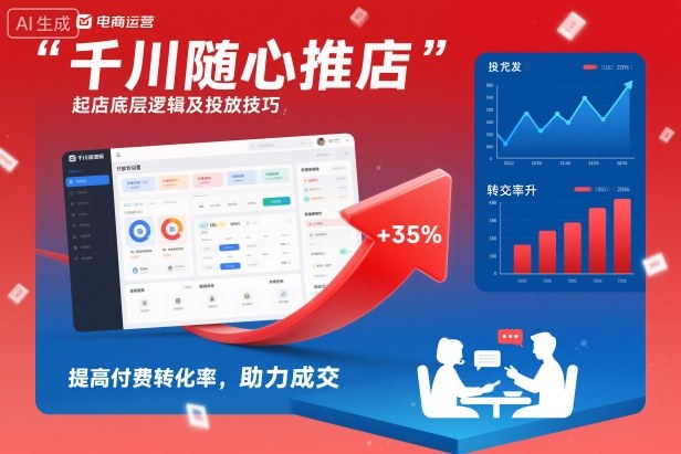 千川随心推起店底层逻辑及投放技巧，提高付费转化率，助力成交-宇文网创