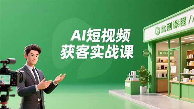 AI短视频获客实战课，数字人创作、实体行业应用、精准引流，30天获取客源月入6万+-宇文网创
