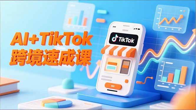 AI+TikTok跨境速成课，智能翻译、店铺定位、流程拆解，7天高效上线运营-宇文网创