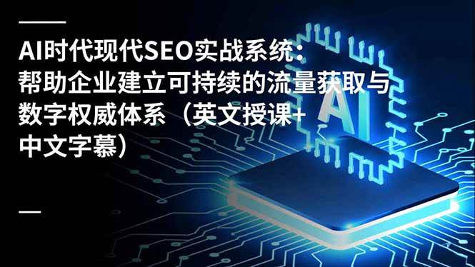 AI时代现代SEO实战系统：帮助企业建立可持续的流量获取与数字权威体系-宇文网创