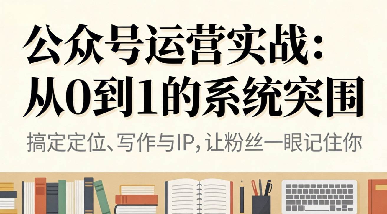 公众号运营实战：从0到1的系统突围-宇文网创