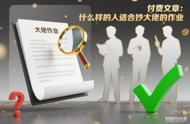 付费文章：什么样的人适合抄大佬的作业？-宇文网创
