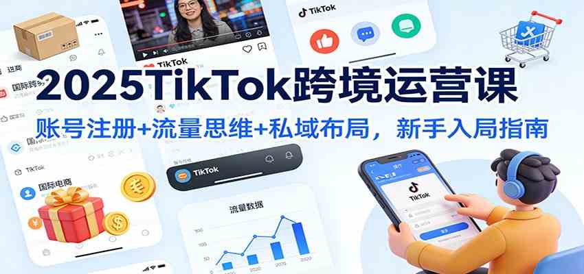 2025TikTok跨境运营课：账号注册+流量思维+私域布局，新手入局指南-宇文网创