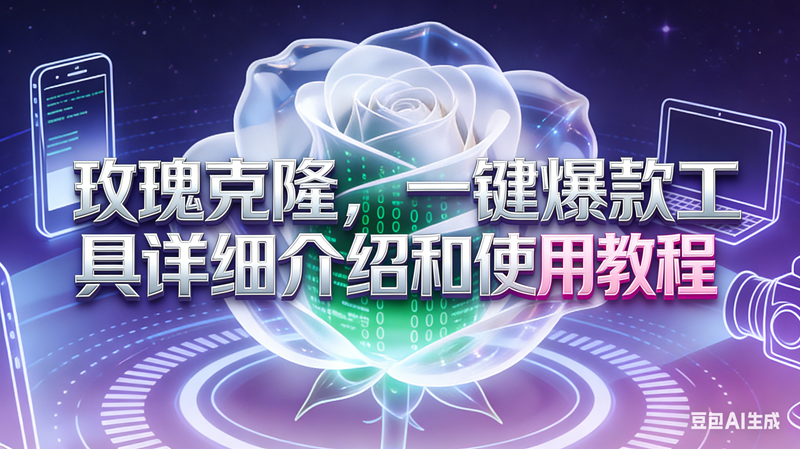 玫瑰克隆工具，自媒体必备神器，一键爆款工具详细介绍和使用教程-宇文网创