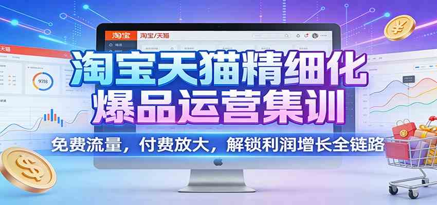 淘宝天猫精细化爆品运营集训：免费流量，付费放大，解锁利润增长全链路-宇文网创