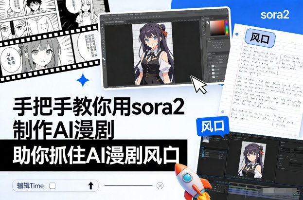 手把手教你用sora2制作AI漫剧，助你抓住AI漫剧风口-宇文网创