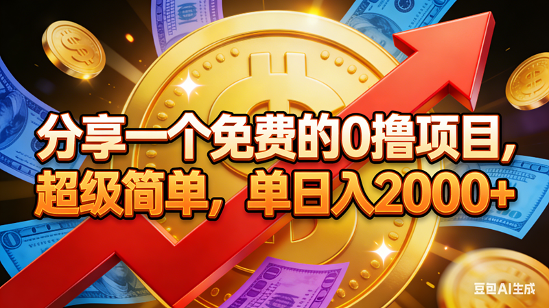 分享一个免费的0撸项目，超级简单，单日入2000+-宇文网创