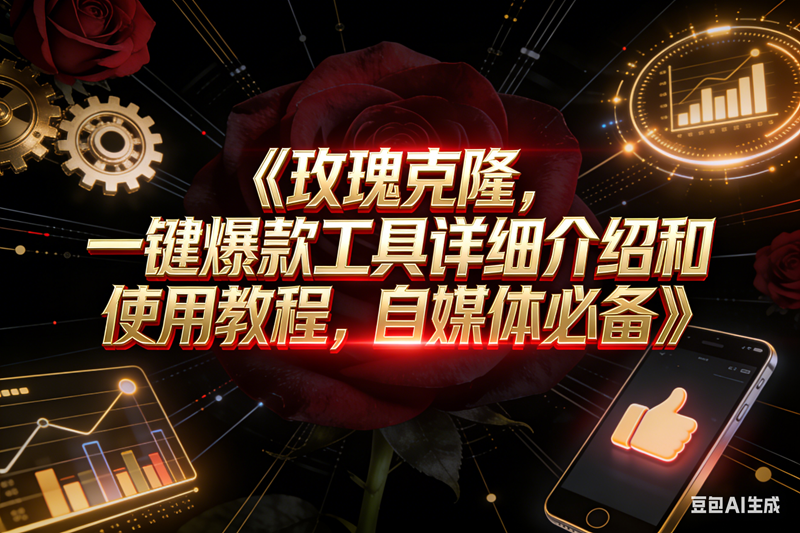 玫瑰克隆工具，自媒体神器，一键爆款，详细使用教程和软件下载-宇文网创