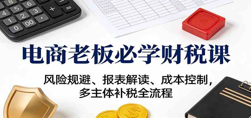 电商老板必学财税课：风险规避、报表解读、成本控制，多主体补税全流程-宇文网创