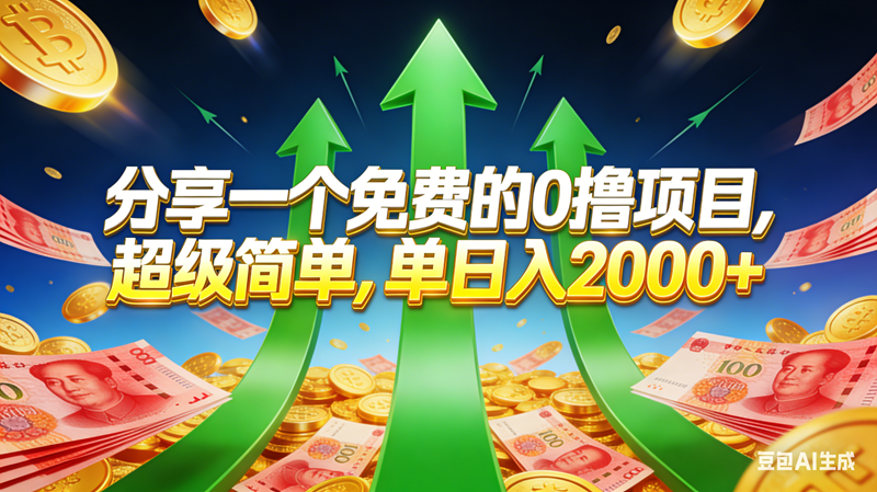 免费的，0撸靠谱小项目，超级简单，单日入2000+-宇文网创