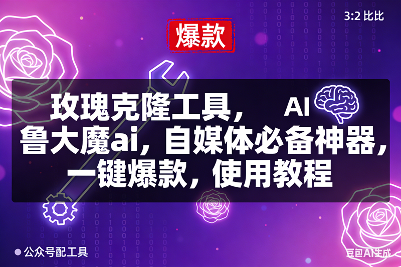 玫瑰克隆，鲁大魔ai，自媒体必备神器，一键爆款工具，详细介绍和。使用教程-宇文网创