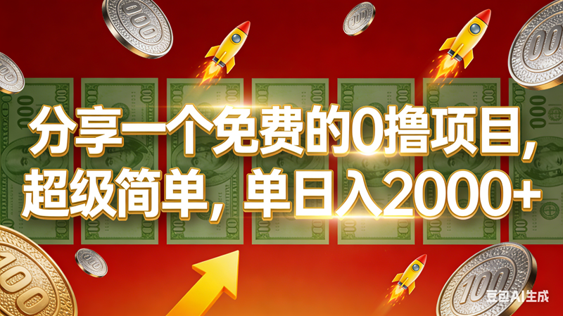 0撸靠谱小项目，超级简单，绝对靠谱，单日入1000+-宇文网创