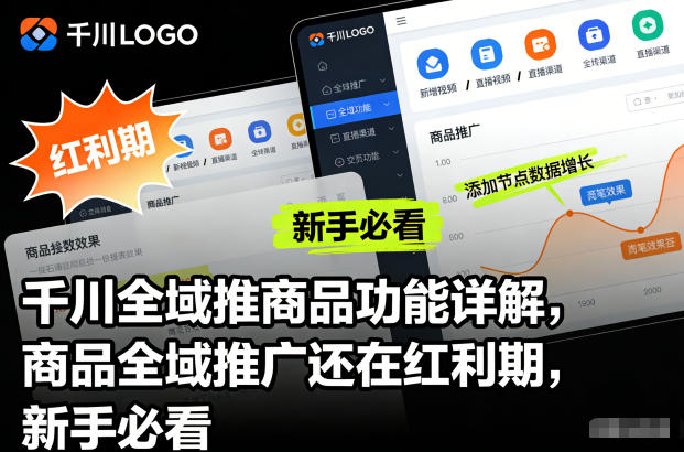 千川全域推商品功能详解，商品全域推广还在红利期，新手必看-宇文网创