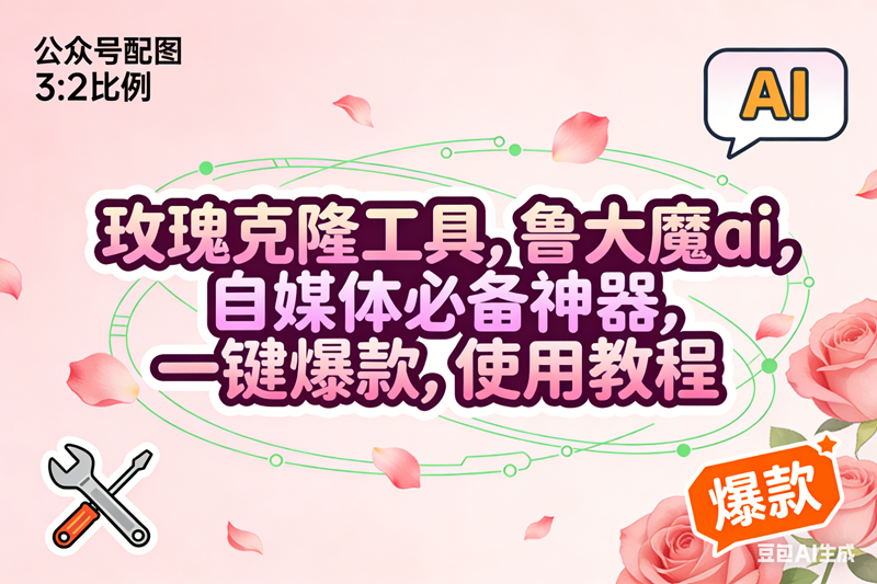 玫瑰克隆，鲁大魔ai，自媒体必备神器，一键爆款工具，详细使用教程-宇文网创