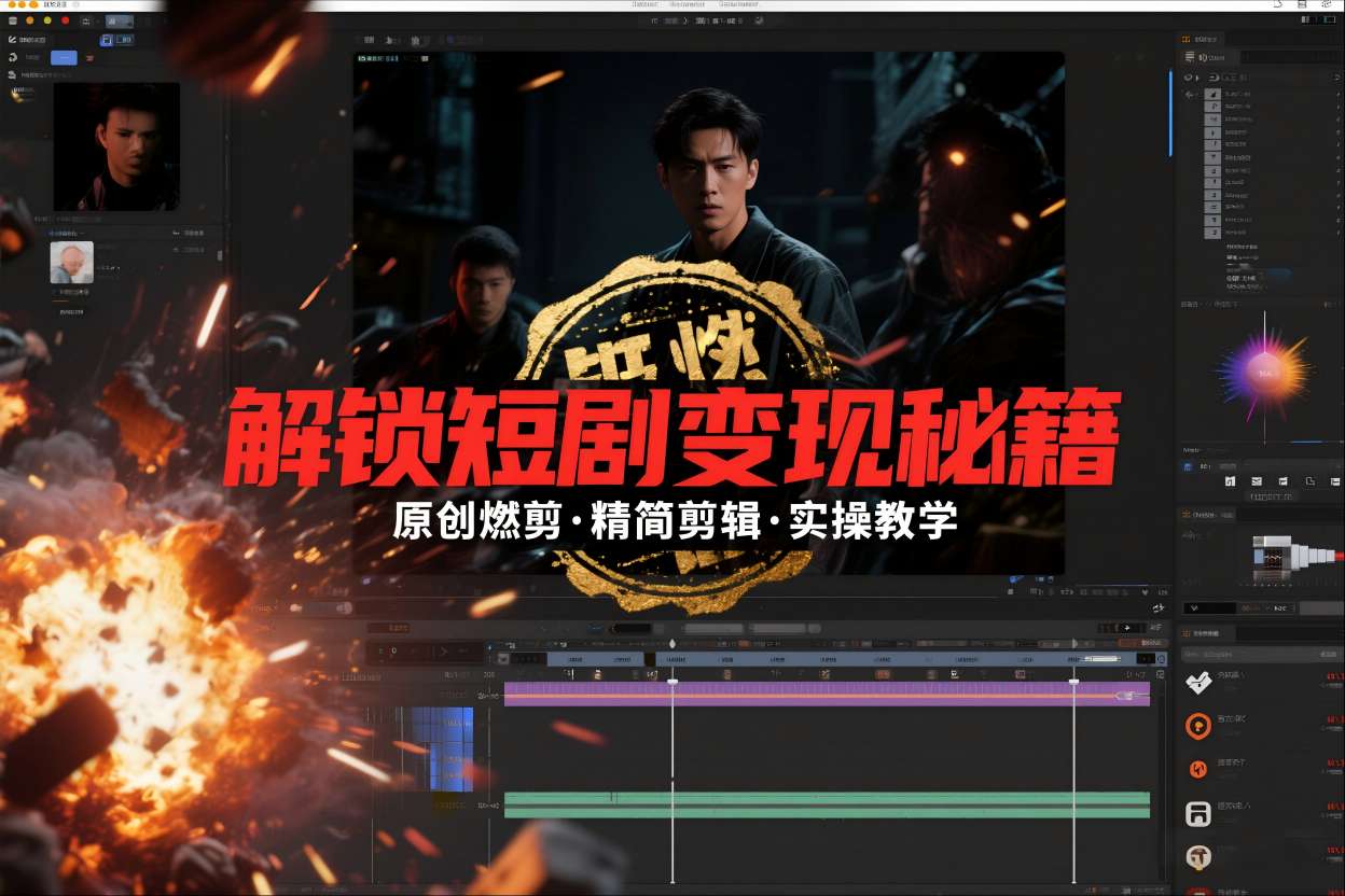 短剧拉新之原创燃剪精简剪辑实操课，解锁短剧变现秘籍-宇文网创