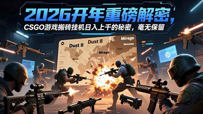 2026开年重磅解密，CSGO游戏搬砖挂机日入上千的秘密，毫无保留-宇文网创