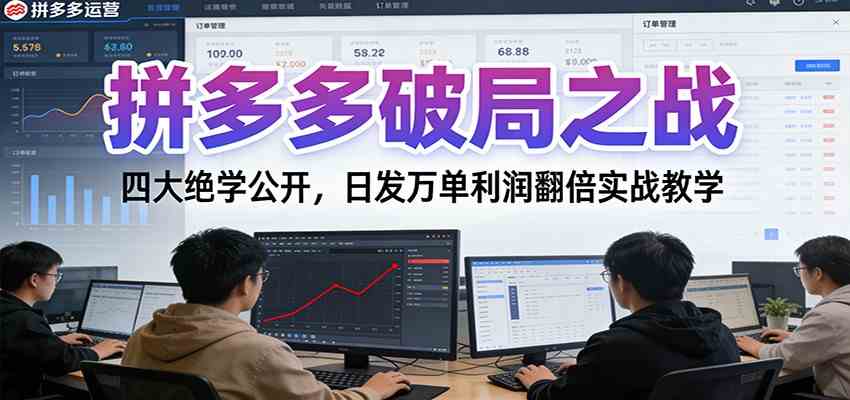 拼多多破局之战：四大绝学公开，日发万单利润翻倍实战教学-宇文网创