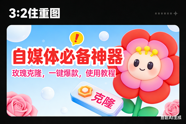 玫瑰克隆神器，ai鲁大魔，自媒体必备的软件，一键爆款工具，详细教程-宇文网创