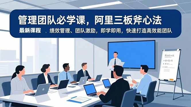 管理团队必学课，阿里三板斧心法、绩效管理、团队激励，即学即用，快速打造高效能团队-宇文网创