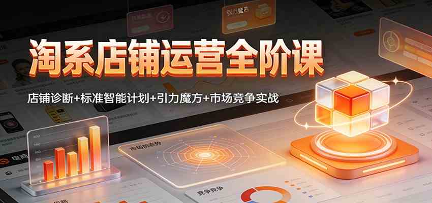 淘系店铺运营全阶课：店铺诊断+标准智能计划+引力魔方+市场竞争实战-宇文网创