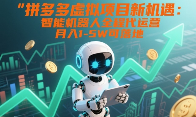 拼多多虚拟项目新机遇：智能机器人全程代运营，月入1-5W可落地【揭秘】-宇文网创