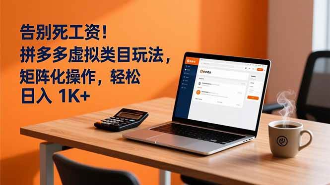 告别死工资！拼多多虚拟类目玩法，矩阵化操作，轻松日入 1K+-宇文网创