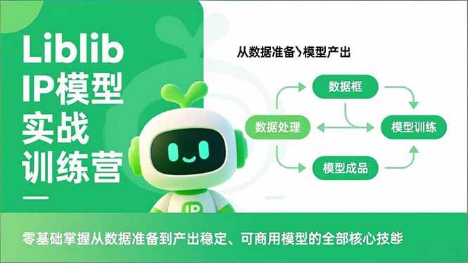 Liblib IP模型实战训练营，零基础掌握从数据准备到产出稳定、可商用模型的全部核心技能-宇文网创
