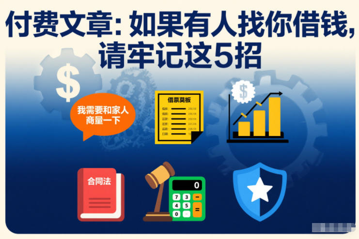 付费文章：如果有人找你借钱，请牢记这5招-宇文网创