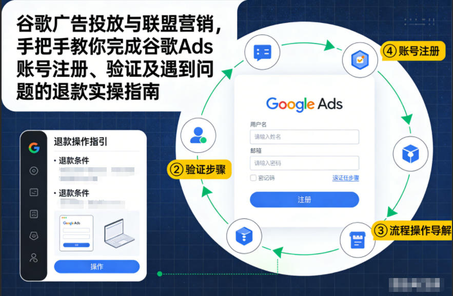 谷歌广告投放与联盟营销，手把手教你完成谷歌Ads账号注册、验证及遇到问题的退款实操指南-宇文网创