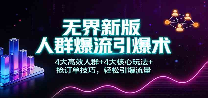 无界新版人群爆流引爆术：4大高效人群+4大核心玩法+抢订单技巧，轻松引爆流量-宇文网创