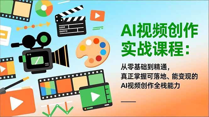 AI视频创作实战课程：从零基础到精通，真正掌握可落地、能变现的AI视频创作全栈能力-宇文网创