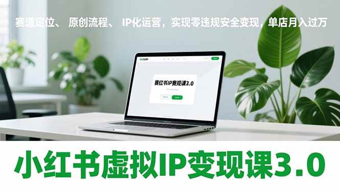 小红书虚拟IP变现课3.0，赛道定位、原创流程、IP化运营，实现零违规安全变现，单店月入过万-宇文网创