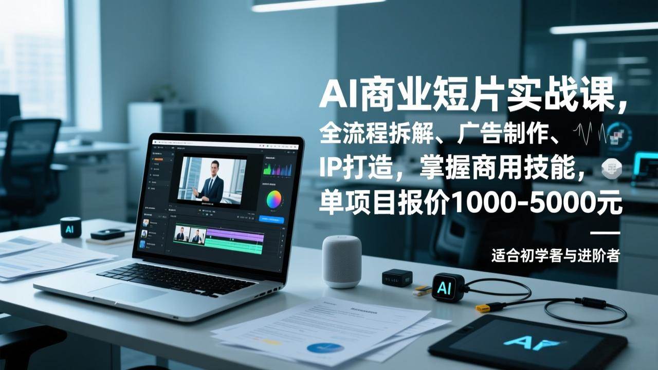 AI商业短片实战课，全流程拆解、广告制作、IP打造，掌握商用技能，单项目报价1000-5000元-宇文网创