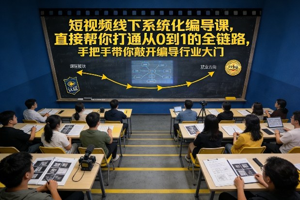 短视频线下系统化编导课，直接帮你打通从0到1的全链路，手把手带你敲开编导行业大门-宇文网创