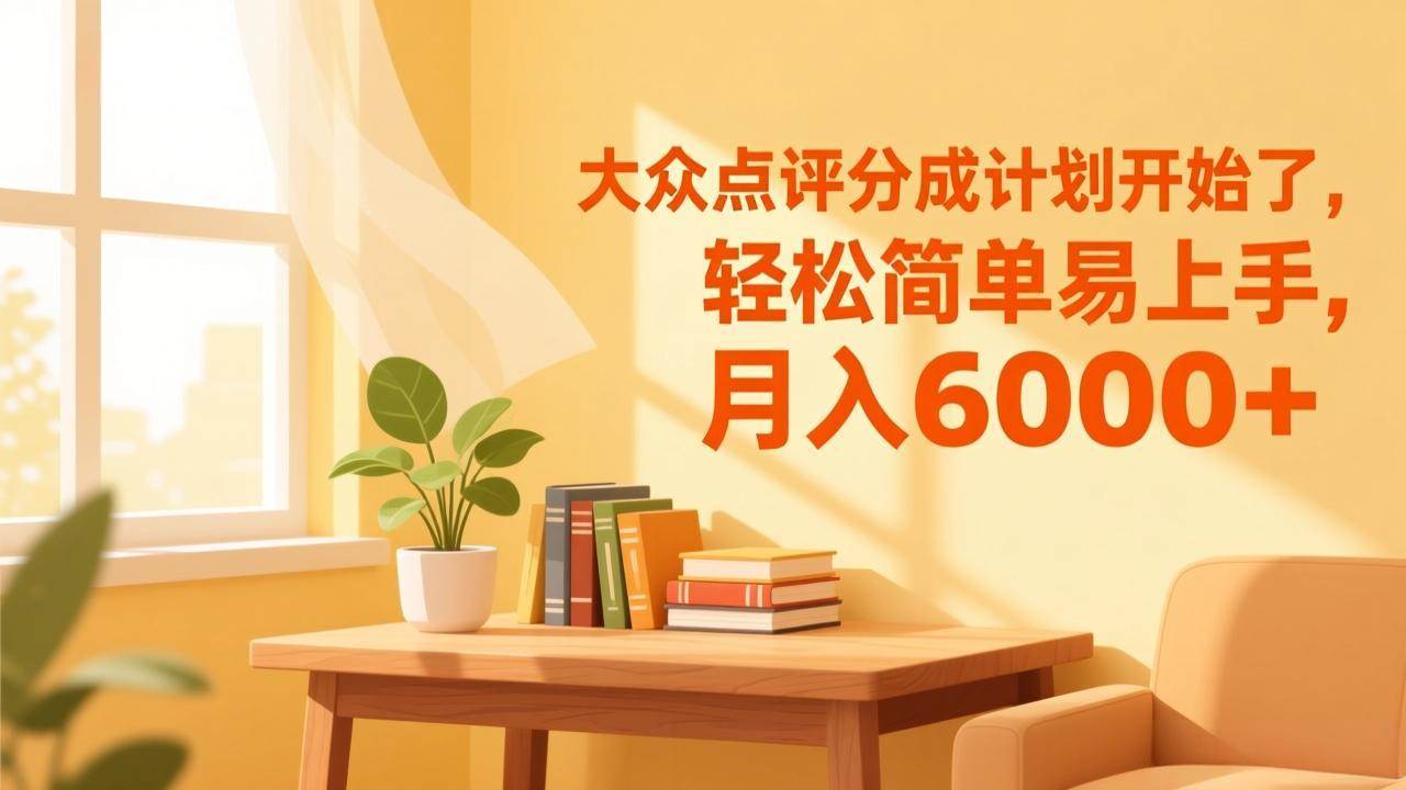 大众点评分成计划开始了，轻松简单易上手，月入6000+-宇文网创